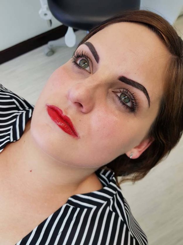 Full lip colour and power brows