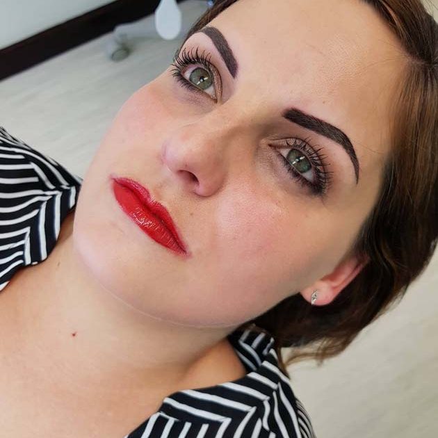 Full lip colour and power brows