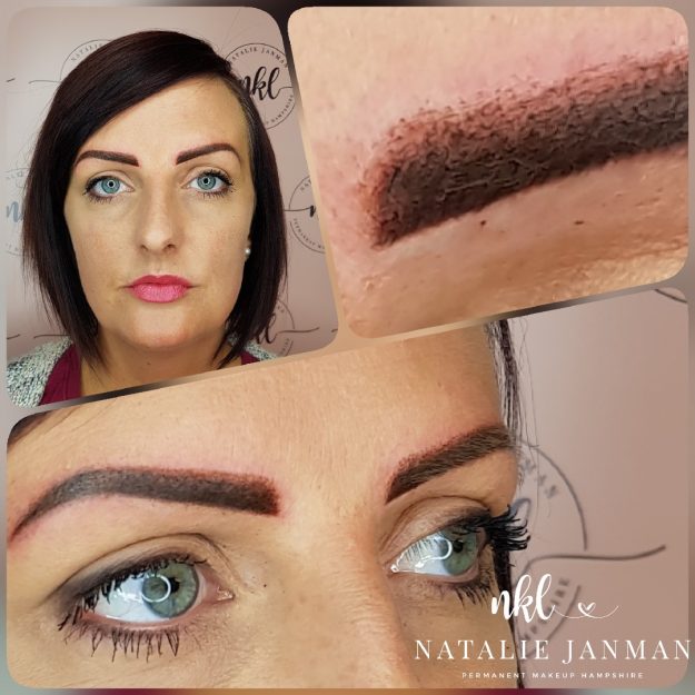 Ombre brow to cover existing PMU